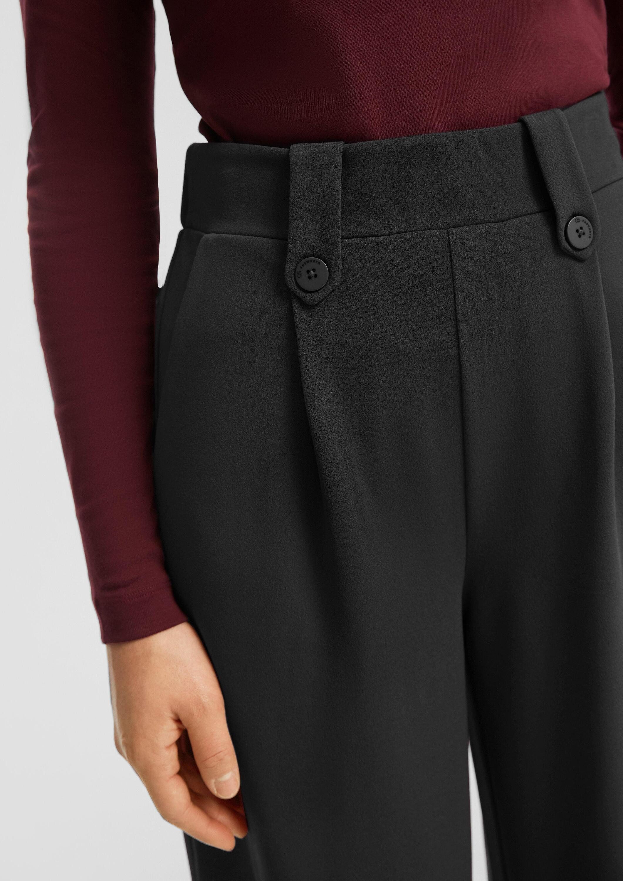 QS Chinos Hose Wide-Leg Hose aus Interlockjersey – Bild 3 von 5