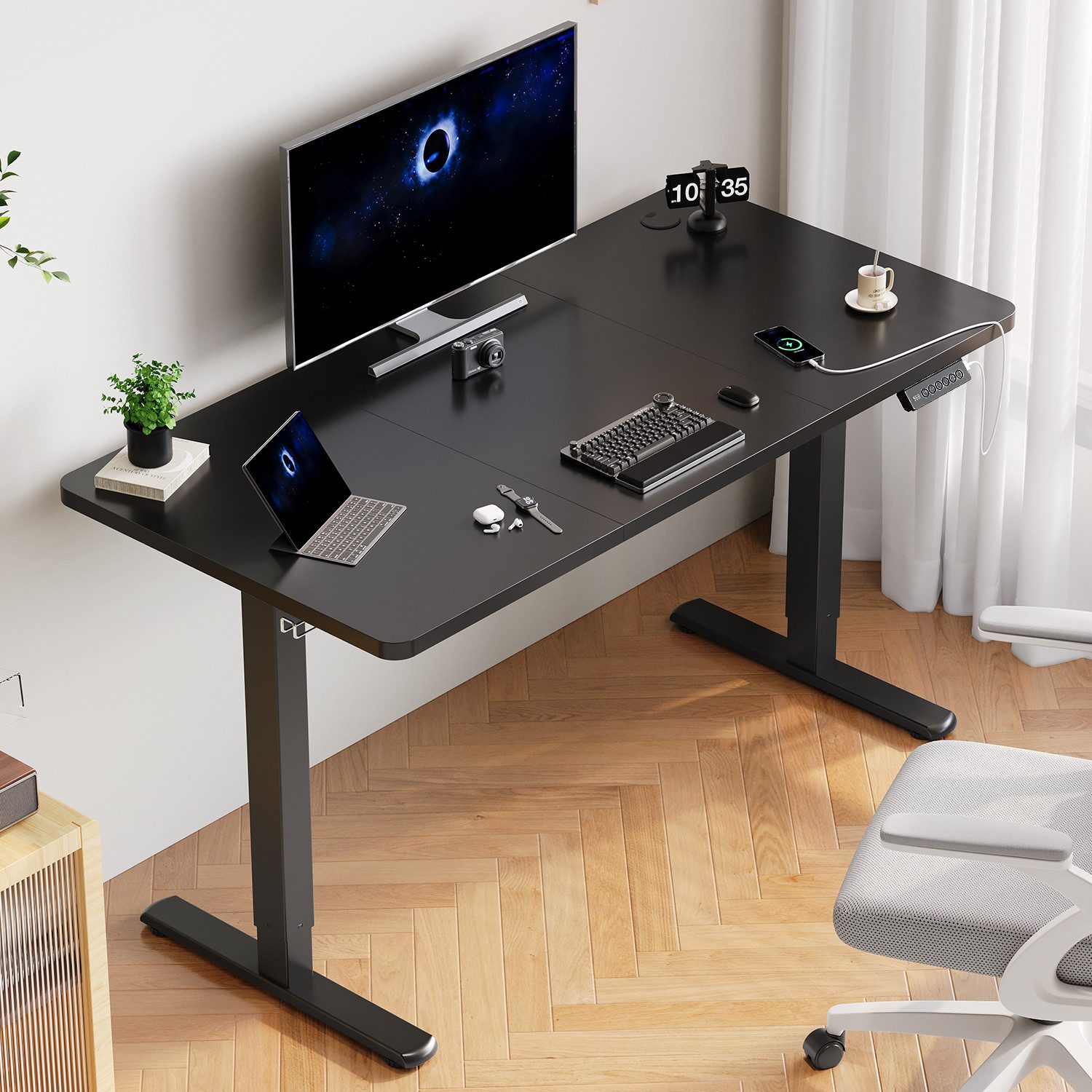 HOMALL Schreibtisch Höhenverstellbarer mit USB-Ladefunktion und günstig online kaufen