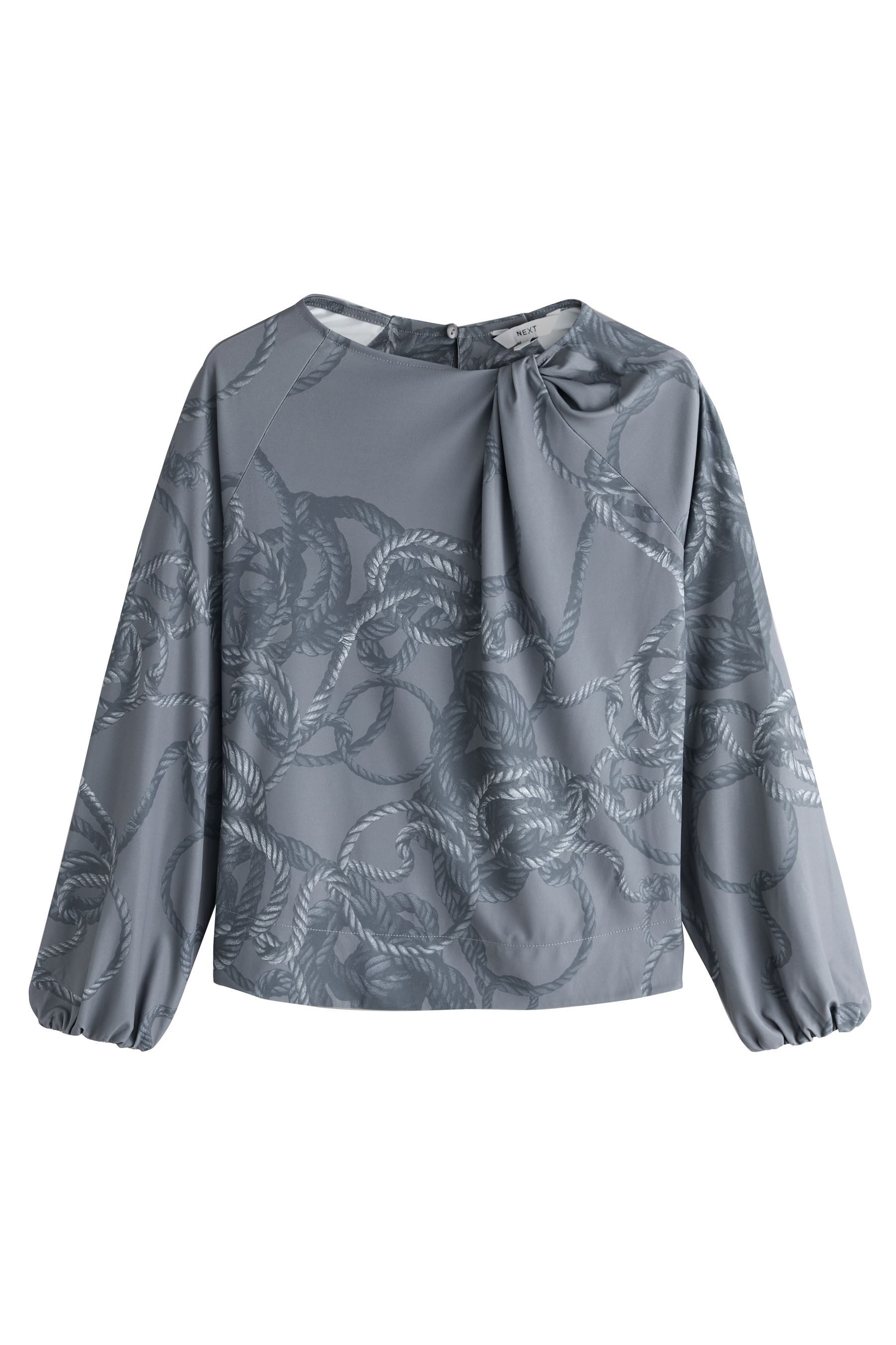 Next Langarmbluse Langärmelige Bluse mit Drehdetail am Ausschnitt (1-tlg)