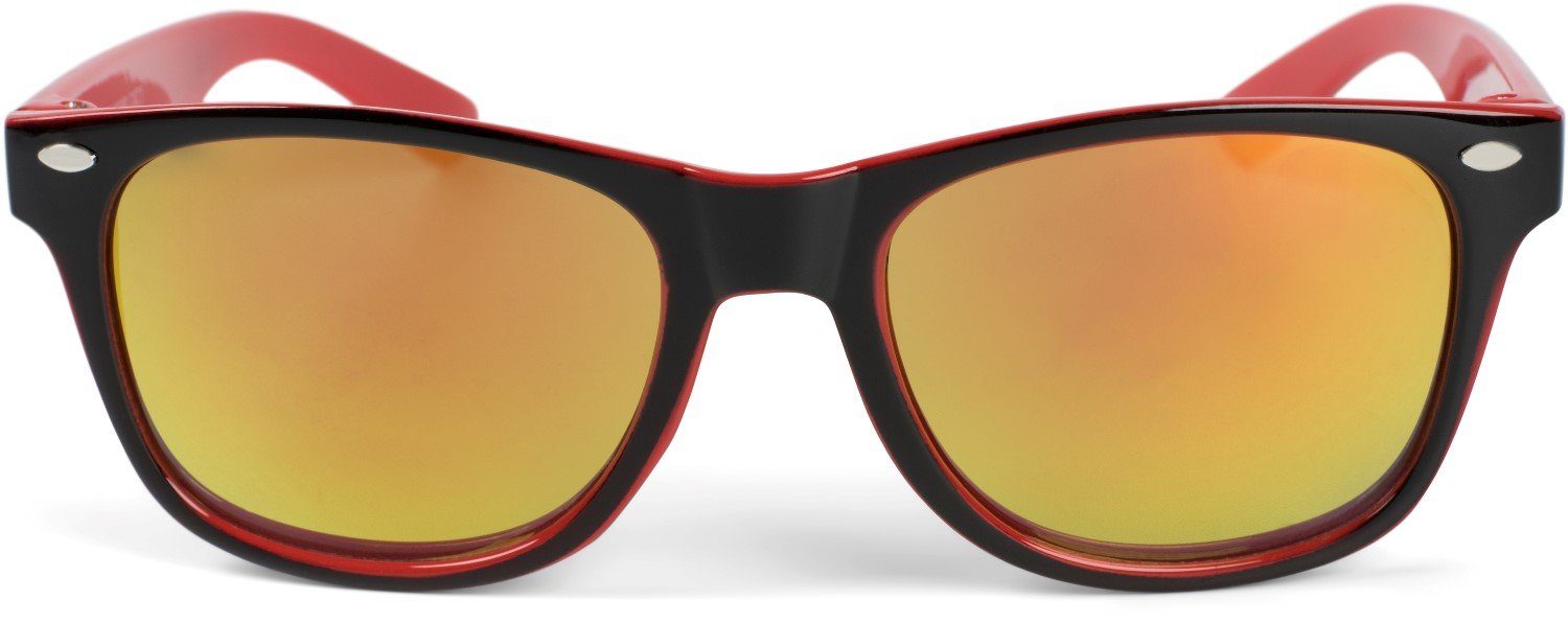 styleBREAKER Verspiegelt Orange-Rot Sonnenbrille Schwarz-Rot verspiegelt (1-St) Gestell / Glas