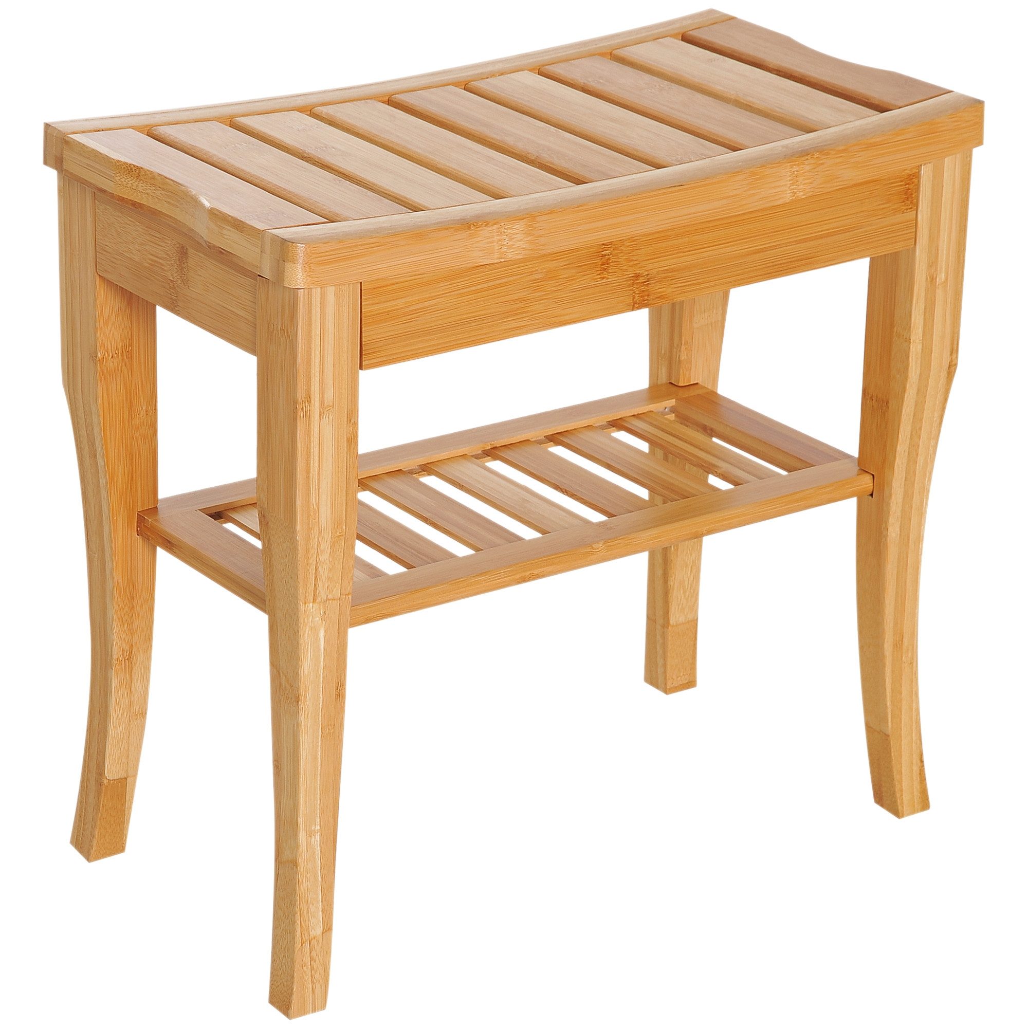 MC Star Badhocker Duschhocker Badhocker mit Ablage Duschsitz Duschstuhl Badstuhl (Badregal Bambus 47,5 x 26 x 44,5 cm Natur mit Ablage …