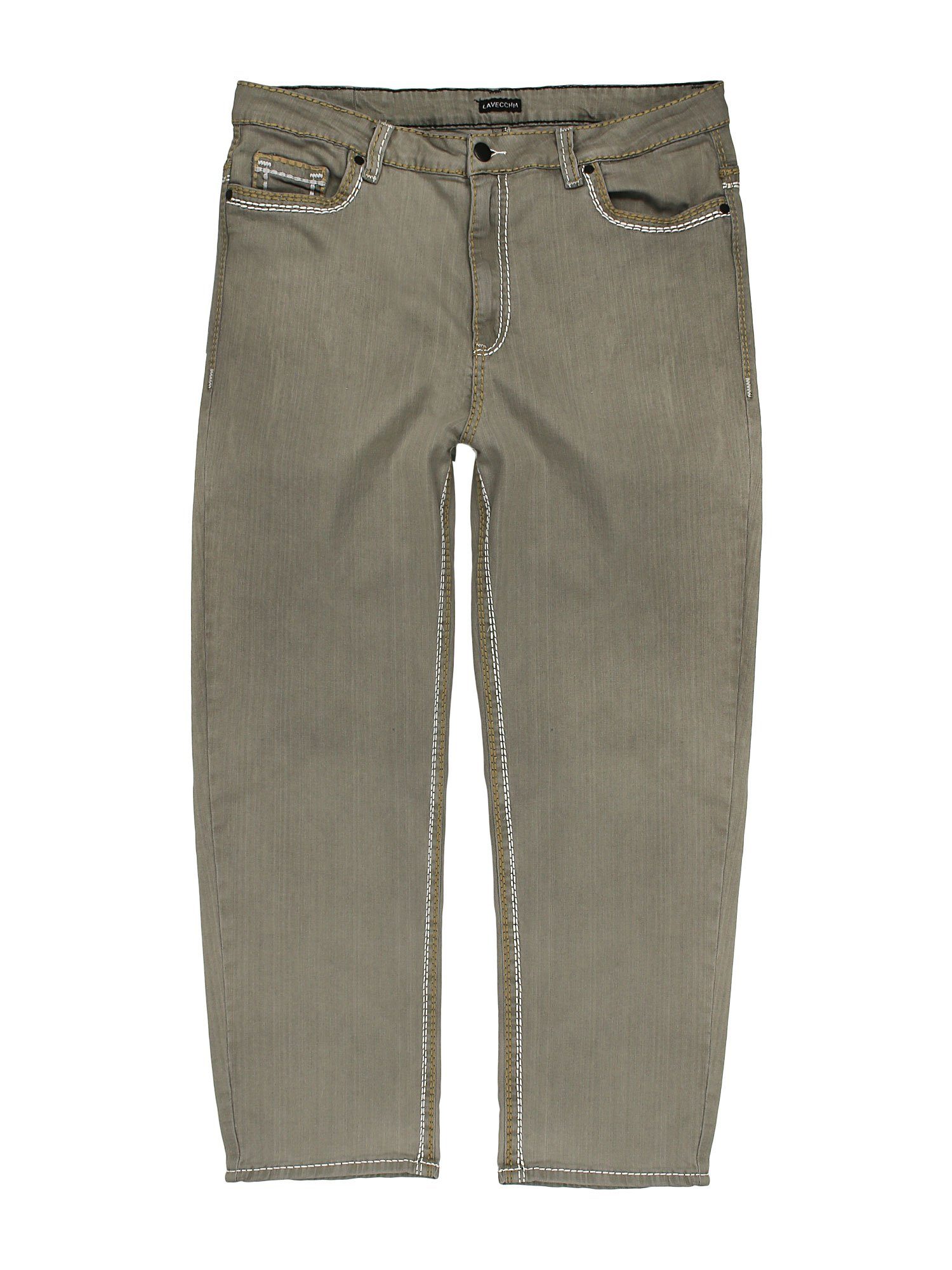 Comfort-fit-Jeans dicker Lavecchia Stretch Naht Jeanshose mit dunkelgrau LV-503 & Elasthan Übergrößen Herren