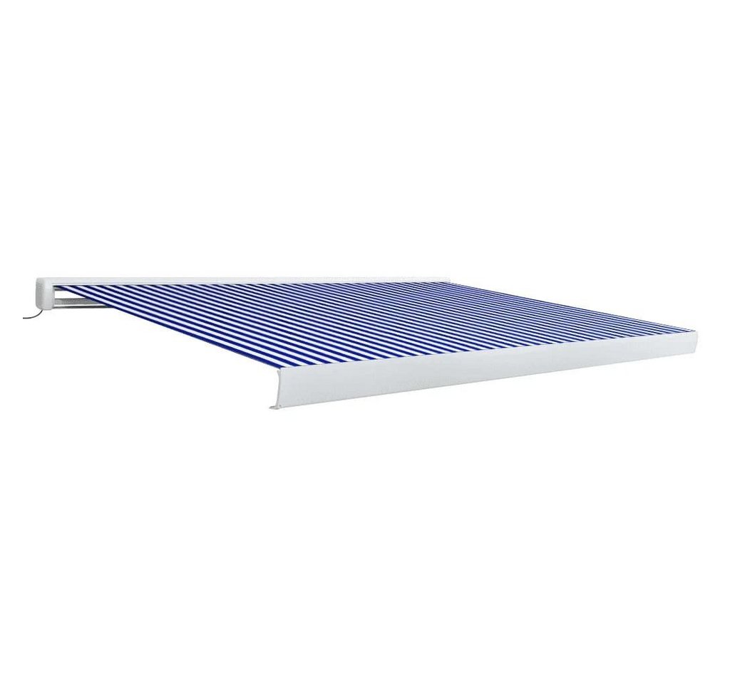 Thumbnail - furnicato Markise Motorisierte Kassetten-350x250 cm Blau und Weiß (1-St)