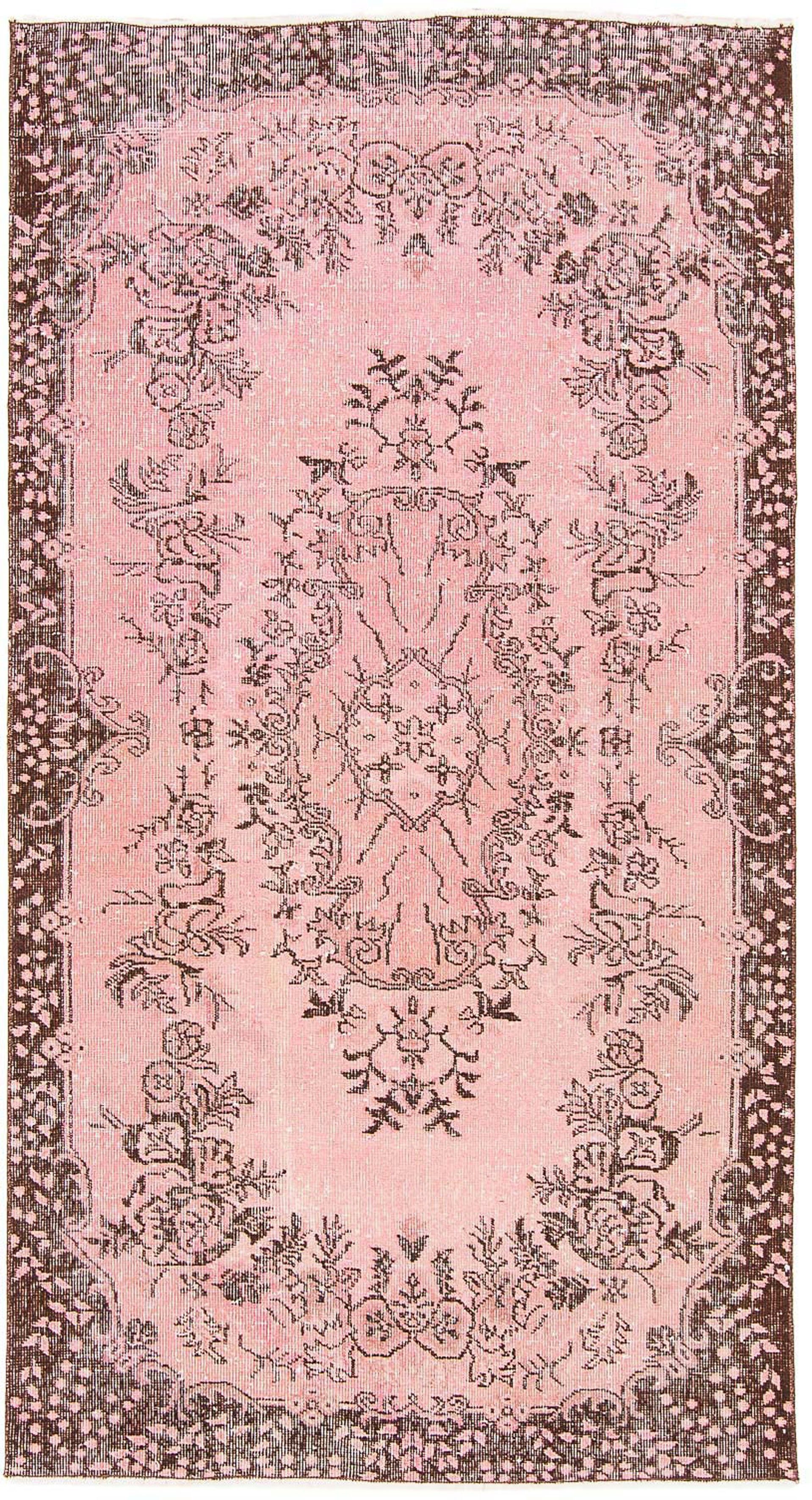 Einzelstück 8 cm Handgeknüpft, - rechteckig, Vintage Teppich 217 118 Wohnzimmer, Zertifikat mm, x rosa, morgenland, mit - Höhe: