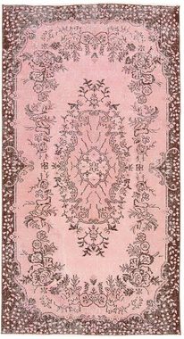 Teppich Vintage - 217 x 118 cm - rosa, morgenland, rechteckig, Höhe: 8 mm, Wohnzimmer, Handgeknüpft, Einzelstück mit Zertifikat