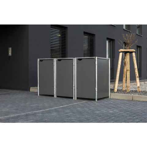 Hide Mülltonnenbox, für 3 x 240 l, grau