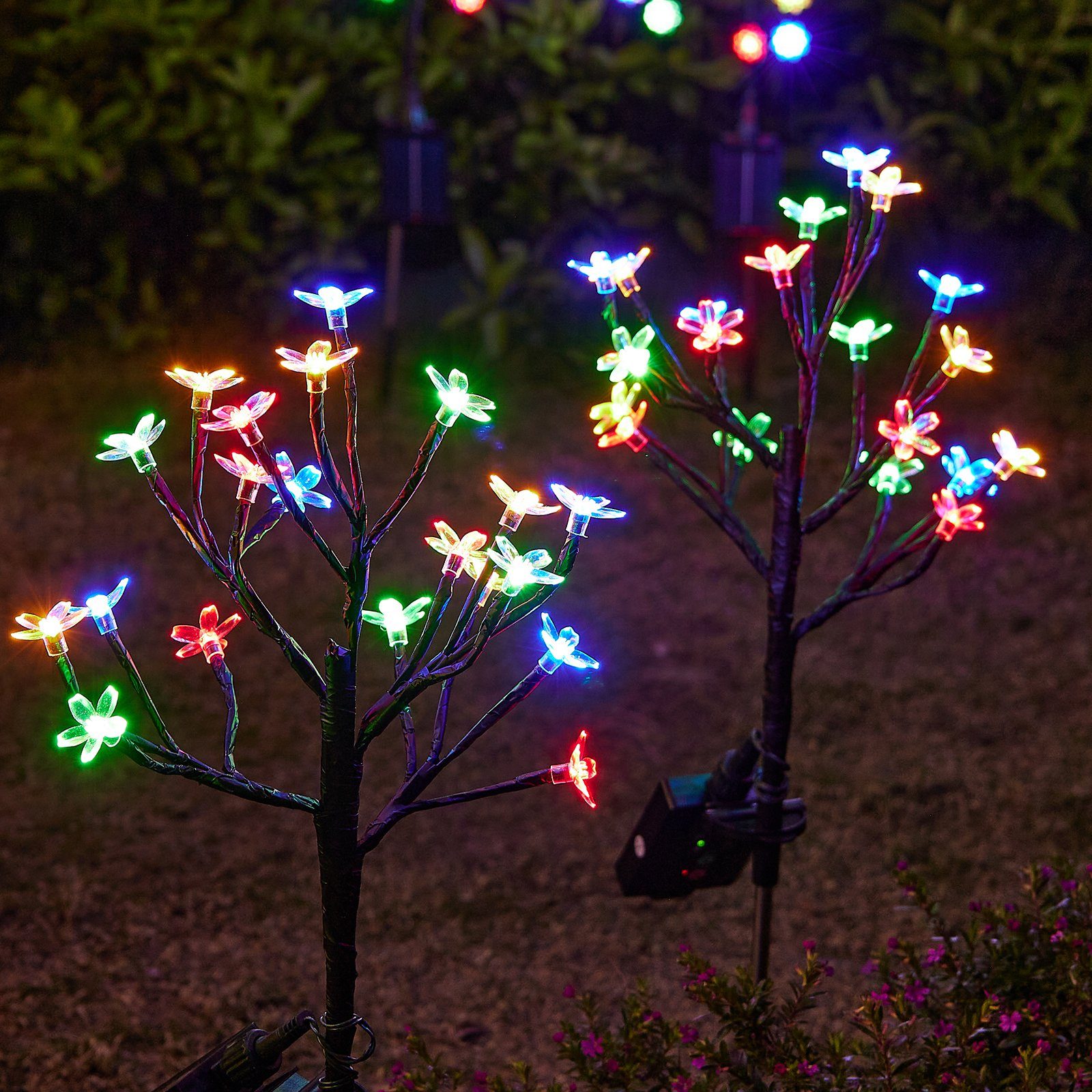 MUPOO LED Solarleuchte Garten solarleuchte LED Stehleuchte Außen  Kirschbaum,8 Modi&Timer,IP65, Mehrfarbig, mit Fernbedienung, Solarleuchten  Garten Balkon,Warmweiß | Standleuchten