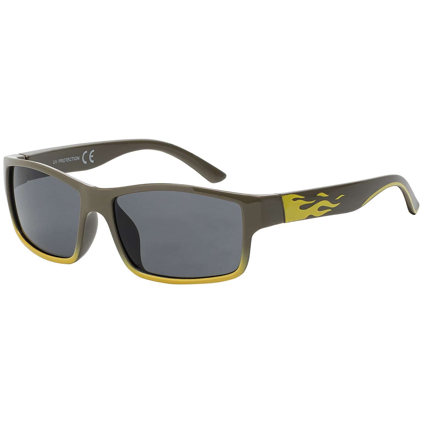 BEZLIT Eyewear Wayfarer Jungen Mädchen Kinder Sonnenbrille mit Flammen Motiv (1-St) mit schwarzen Linsen