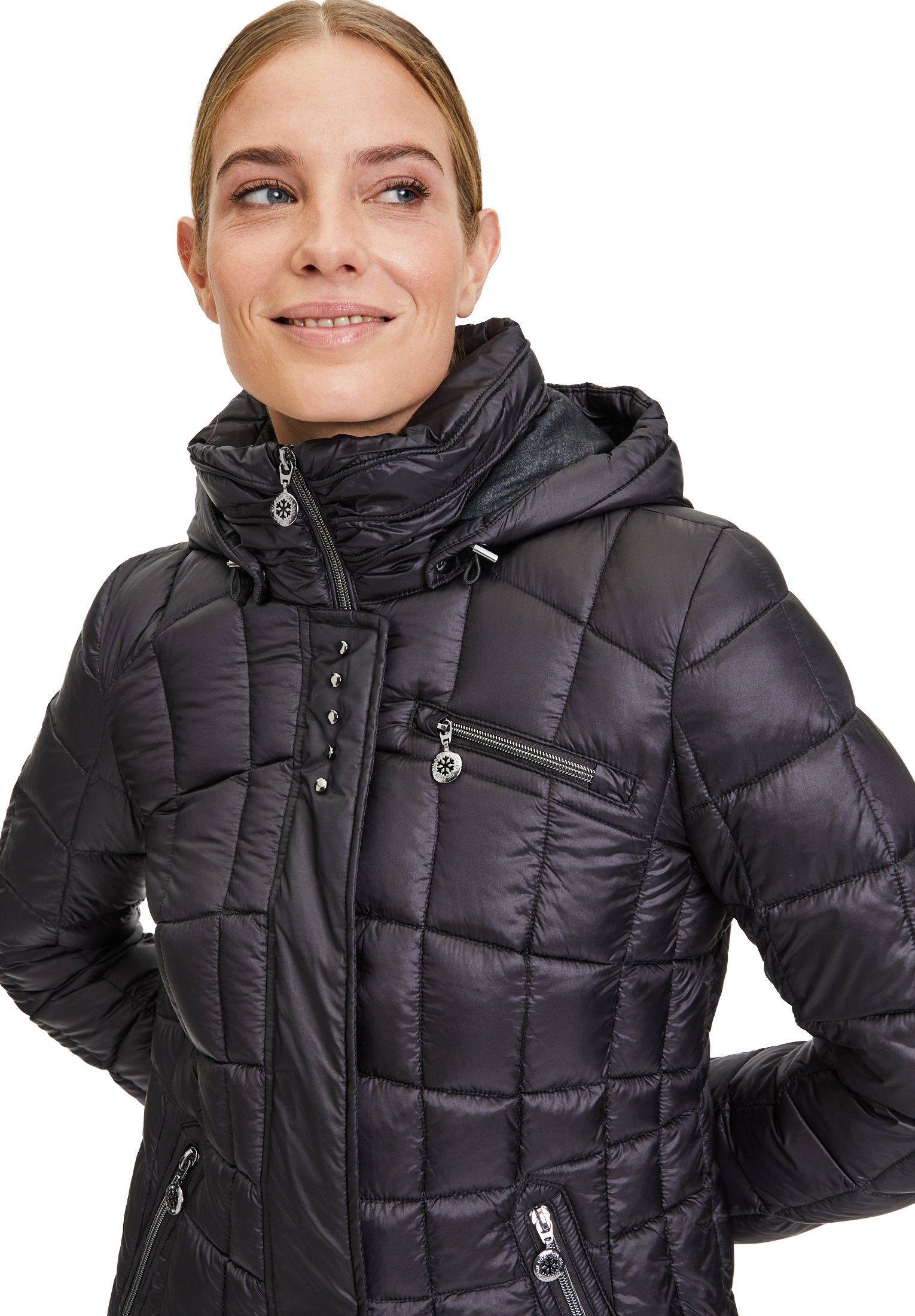 Bret mit Steppjacke Oberfläche black jet glänzender Gil