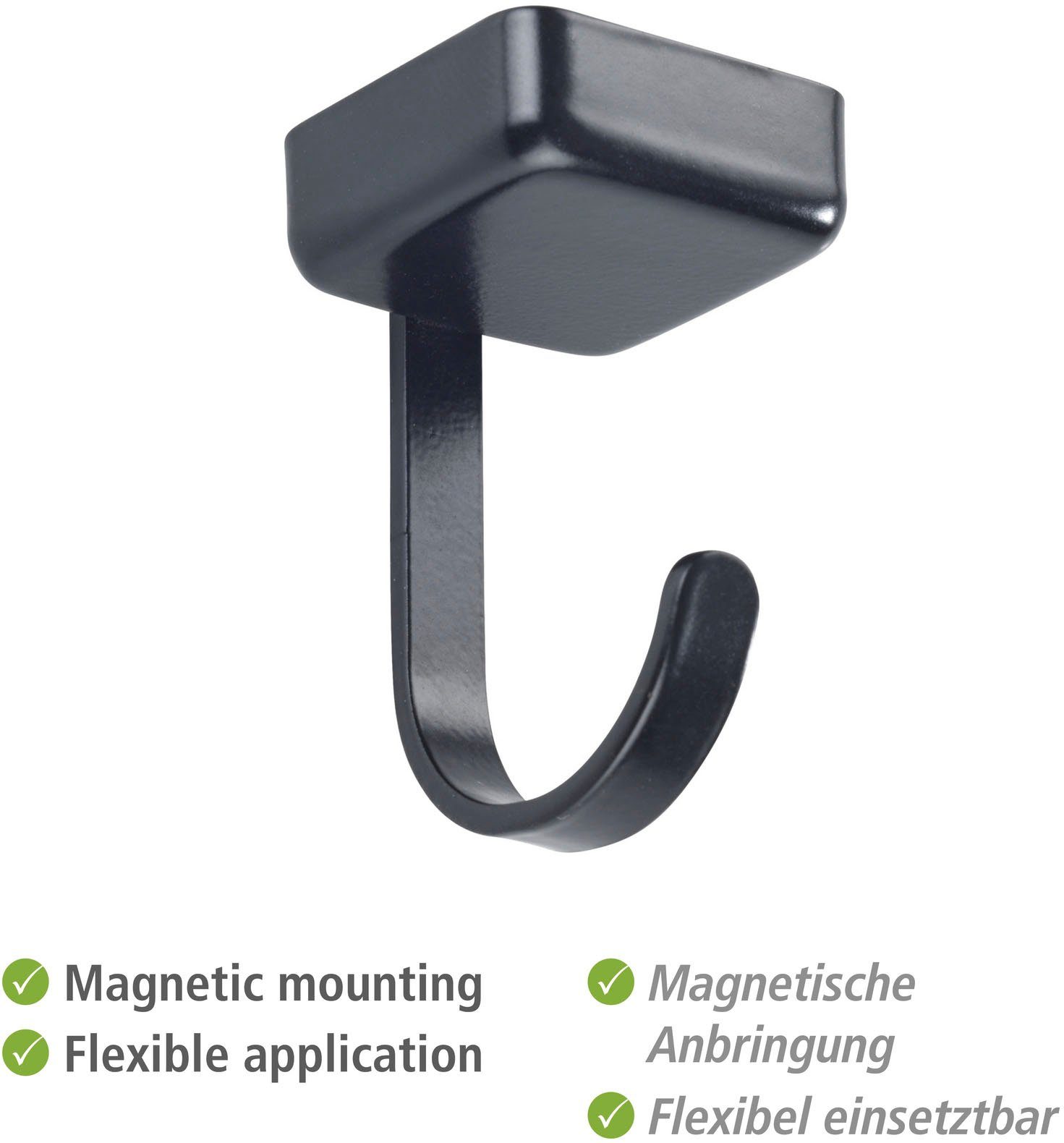 WENKO Wandhaken Modell Jet, (6-St), magnetische Haken für die Küche, ohne Bohren, Industrial Style
