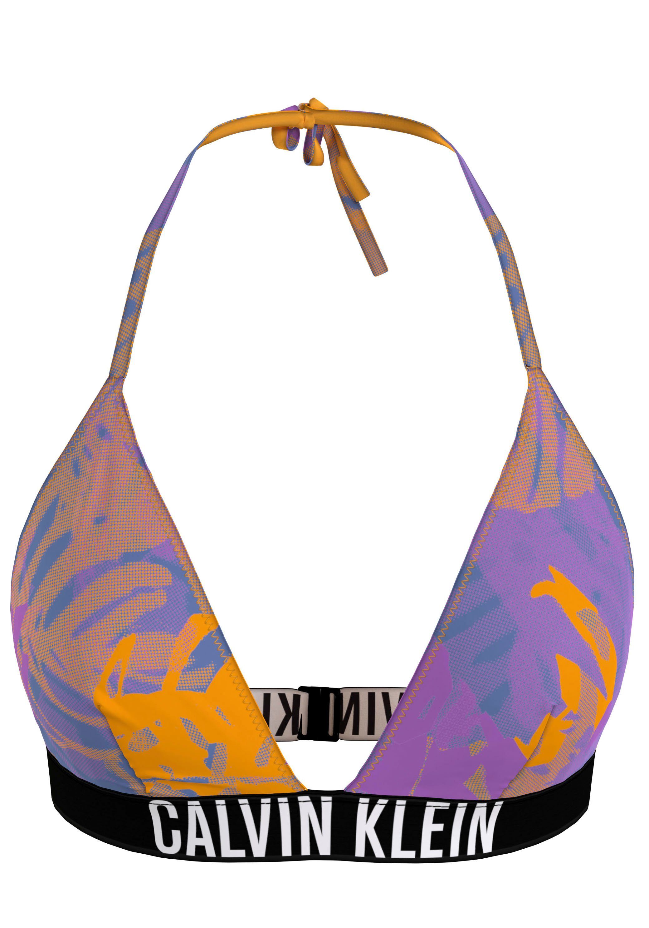 Wäsche/Bademode Bikinis Calvin Klein Swimwear Triangel-Bikini-Top Wildleaf, mit abstraktem Druck