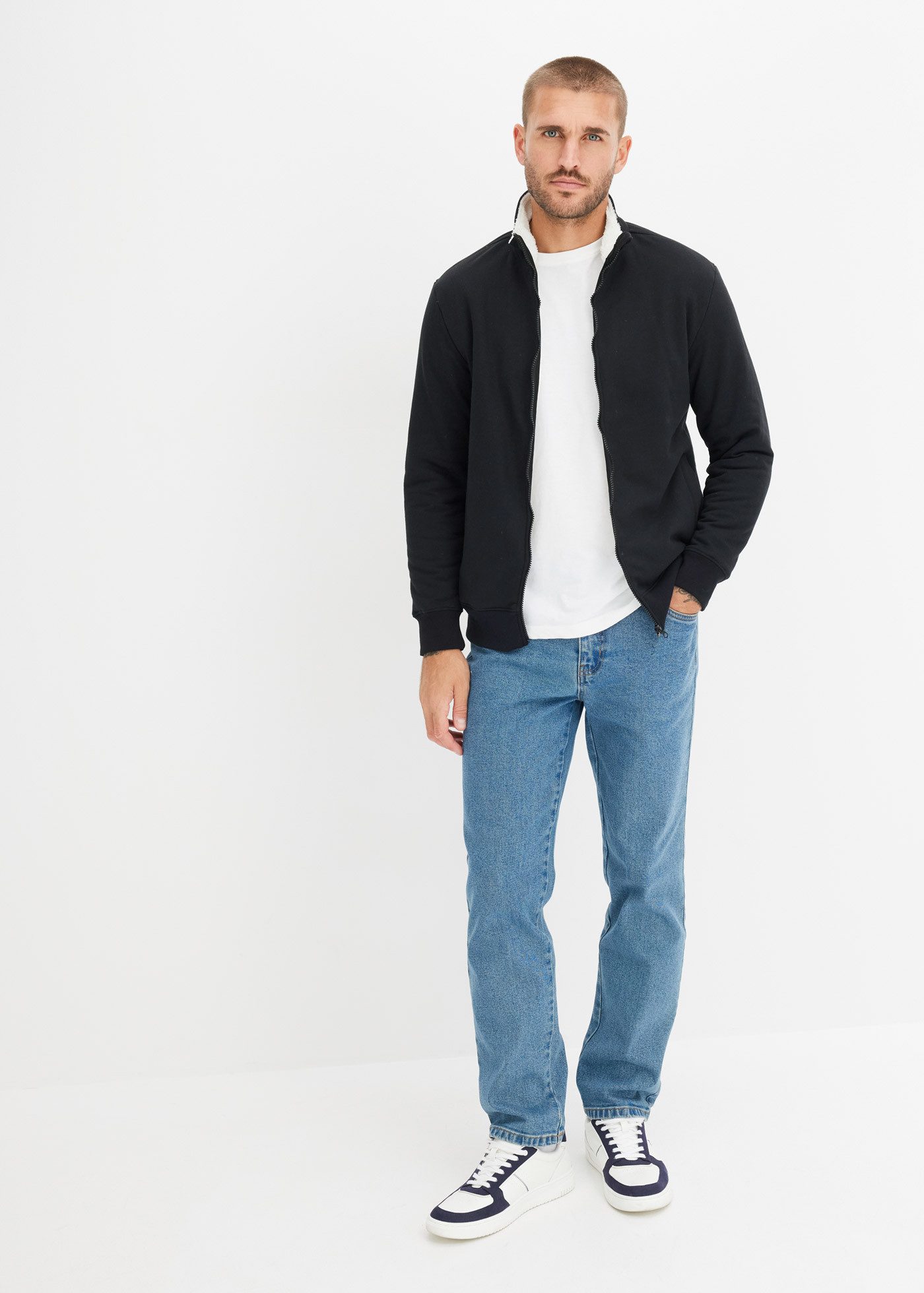 bonprix Gerade Jeans klassische Passform, aus Baumwolle mit Elasthan