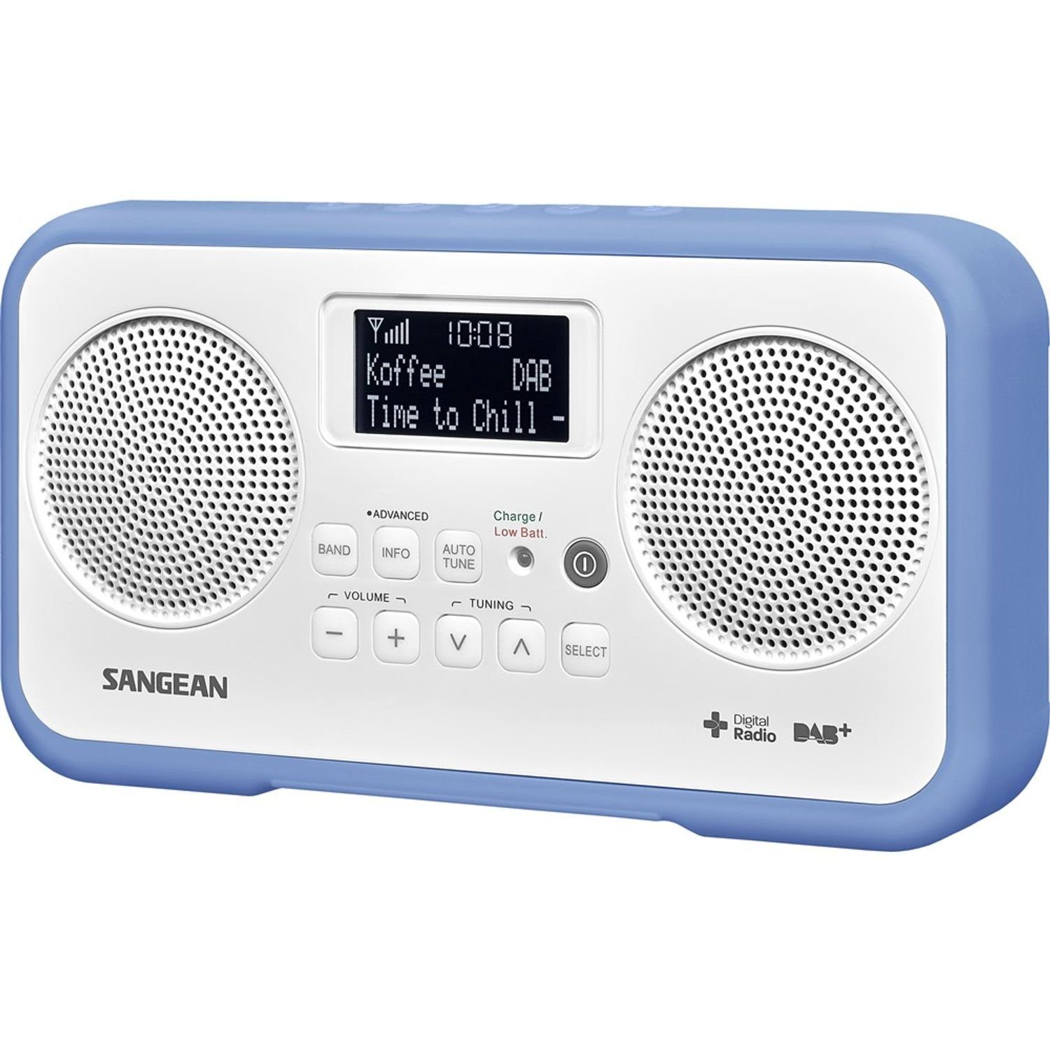 Sangean DPR-77 DAB+ digitaler Stereo-Empfänger Digitalradio (DAB) (DAB) weiß/blau