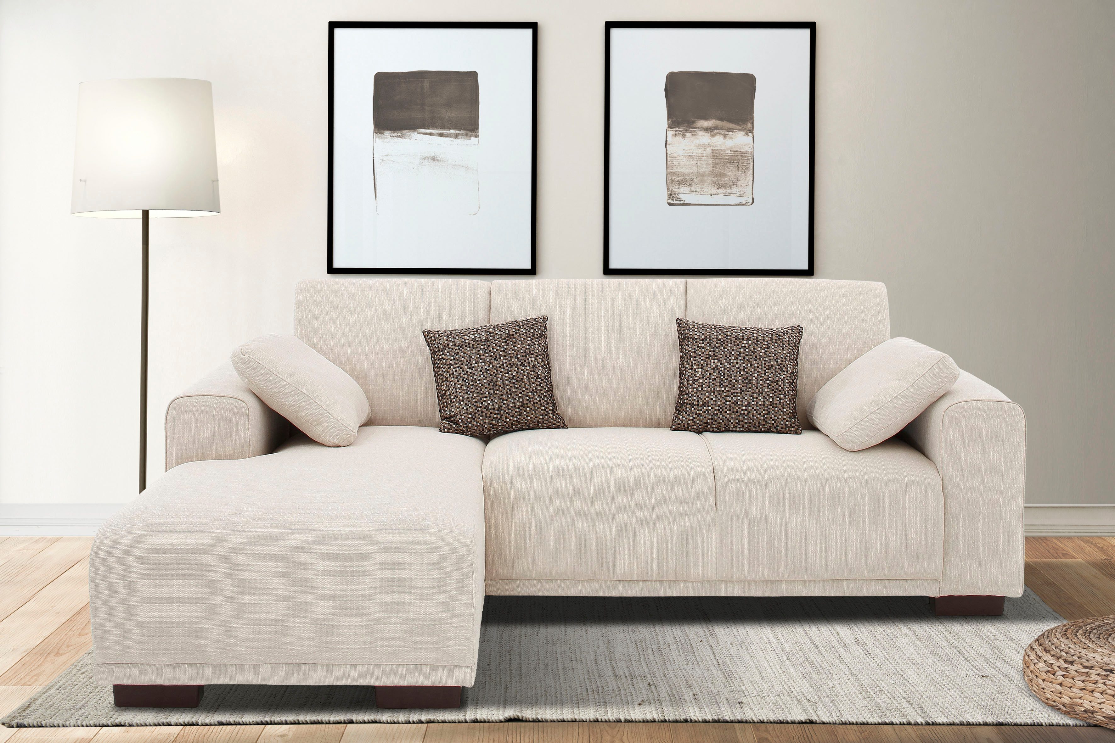 Home affaire Ecksofa "BORNHOLM L-Form mit Recamiere, Maße B/T/H: 234/162/85 günstig online kaufen