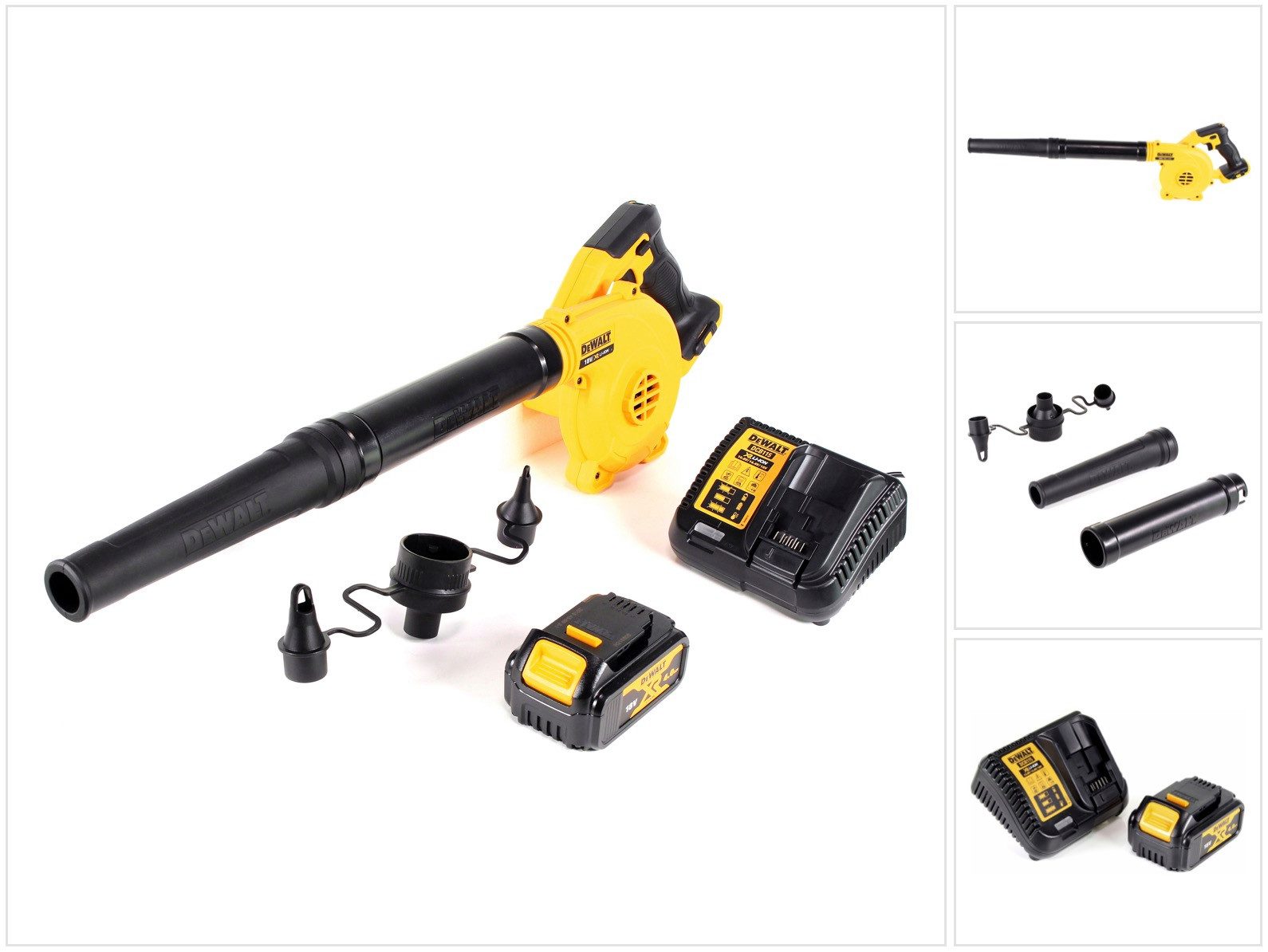 DeWalt Akku-Laubbläser DCV 100 M1 18 V + 1x Akku 4,0 Ah + Ladegerät