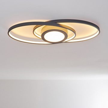 hofstein Deckenleuchte »Allana« dimmbare Deckenlampe aus Metall in Dunkelgrau, 3000 Kelvin, 27 Watt, 3000 Lumen, dimmbar über Lichtschalter