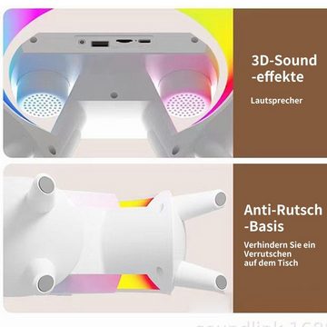 Gontence Wecker Wecker Lautsprecher mit Umgebungslicht,Mehrere Lichteffekte Bluetooth-Lautsprecher (Mehrere Lichteffekte Geeignet als Geburtstagsgeschenk)