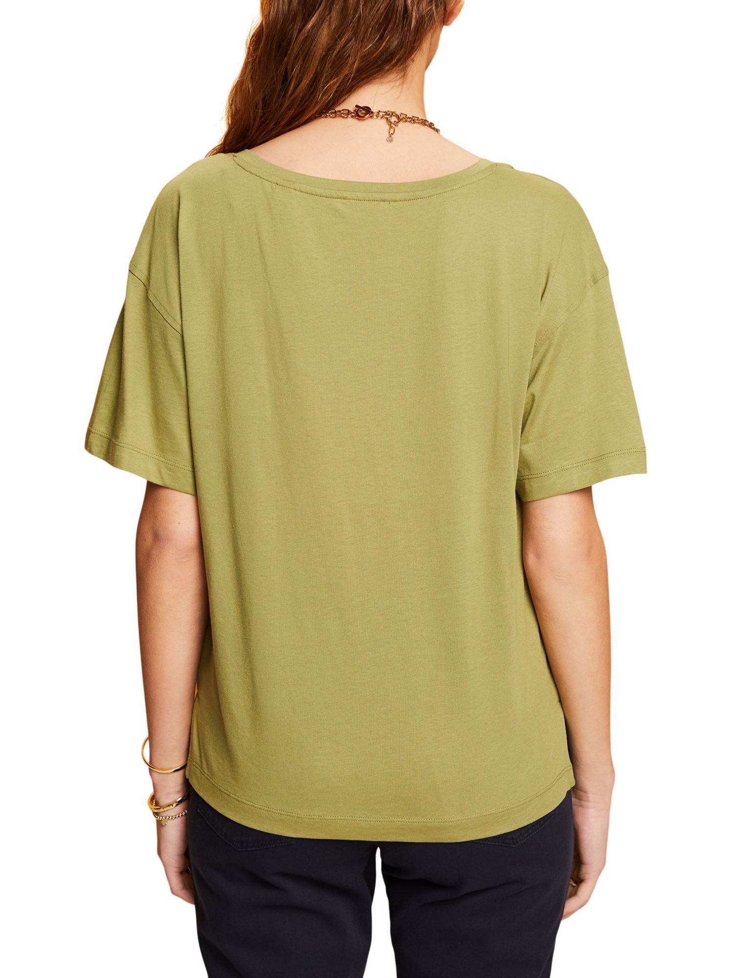 Esprit T-Shirt Oversize T-Shirt, PISTACHIO GREEN (1-tlg) TENCEL™