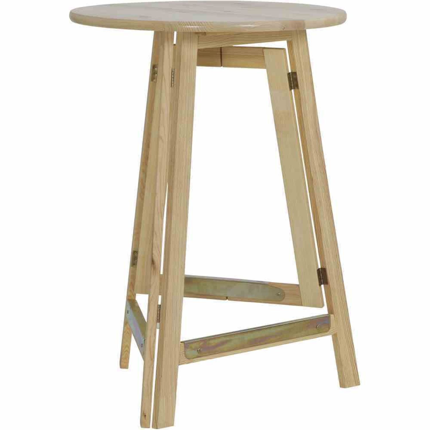 Fun Star Gartentisch Stehtisch Ø 78 cm, komplett aus Kiefernholz Gestell klappbar