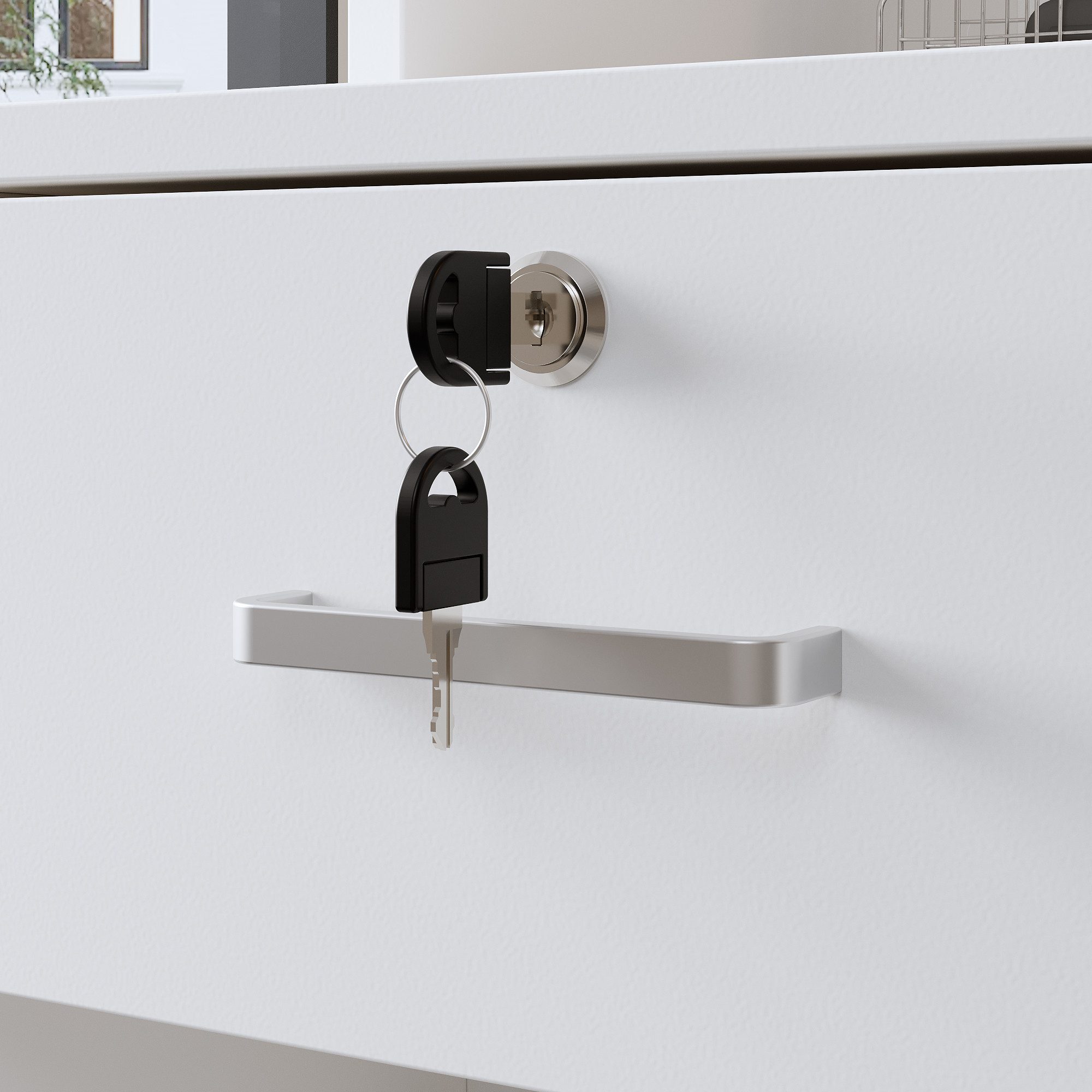 FUFU&GAGA Empfangstheke Empfangstheke mit LED-Beleuchtung, Weiß, MDF, 120×50×110 cm – Bild 5 von 5