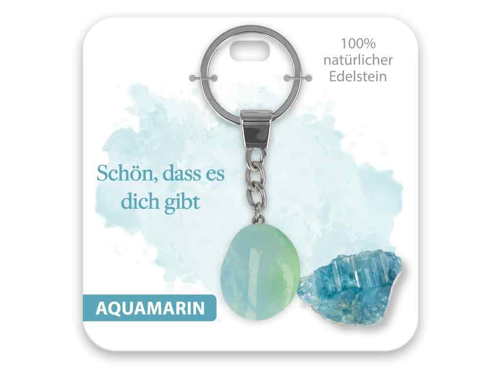 Schlüsselanhänger Set Edelstein Schlüsselanhänger Aquamarin Schön dass es dich gibt