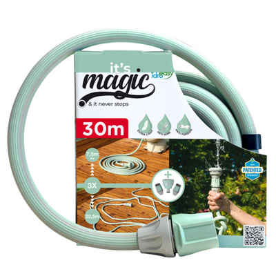 Idro Easy Gartenschlauch Magic, multifunktionale Brause (6 Wasserstrahl-Einstellungen), (1/2) Mintgrün, bis zu 30 m dehnbar