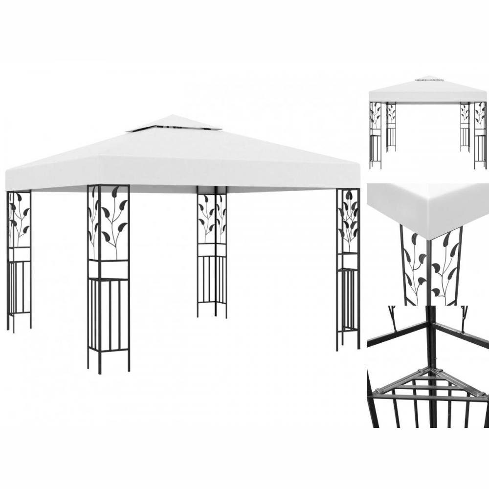vidaXL Pavillon Pavillon Gartenzelt 3x3 m Weiß 180 g m²