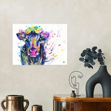 Posterlounge Wandfolie Zaira Dzhaubaeva, Ausgefallene Kuh, Mädchenzimmer Illustration