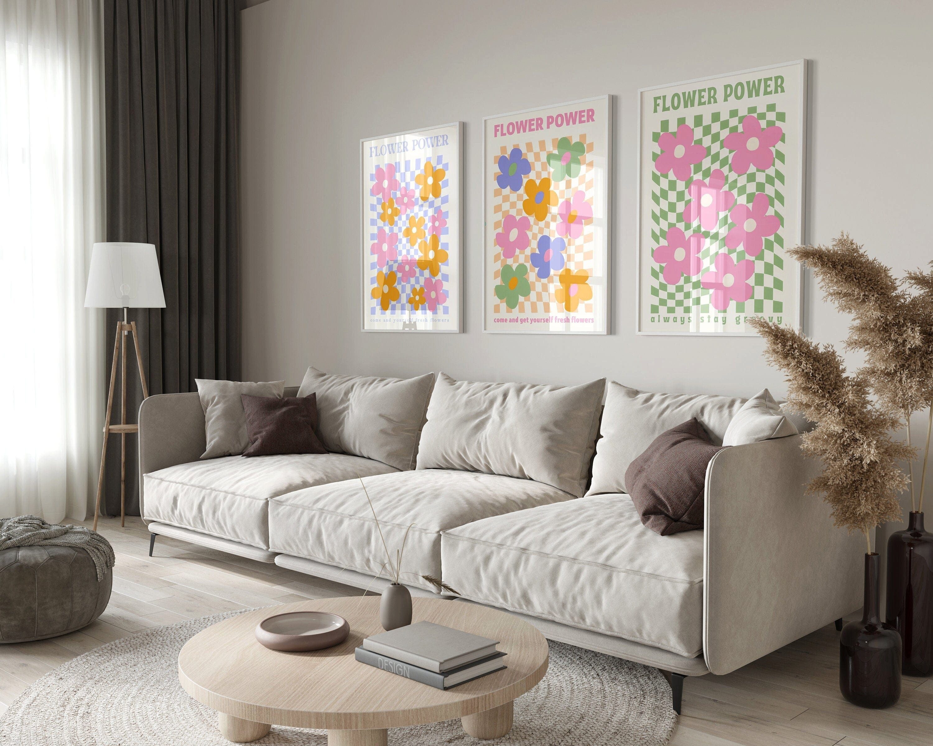 JUSTGOODMOOD Poster Flower Market Blumen Botanische Wand Kunst Wandbilder Wohnzimmer Küche, A (1 St)