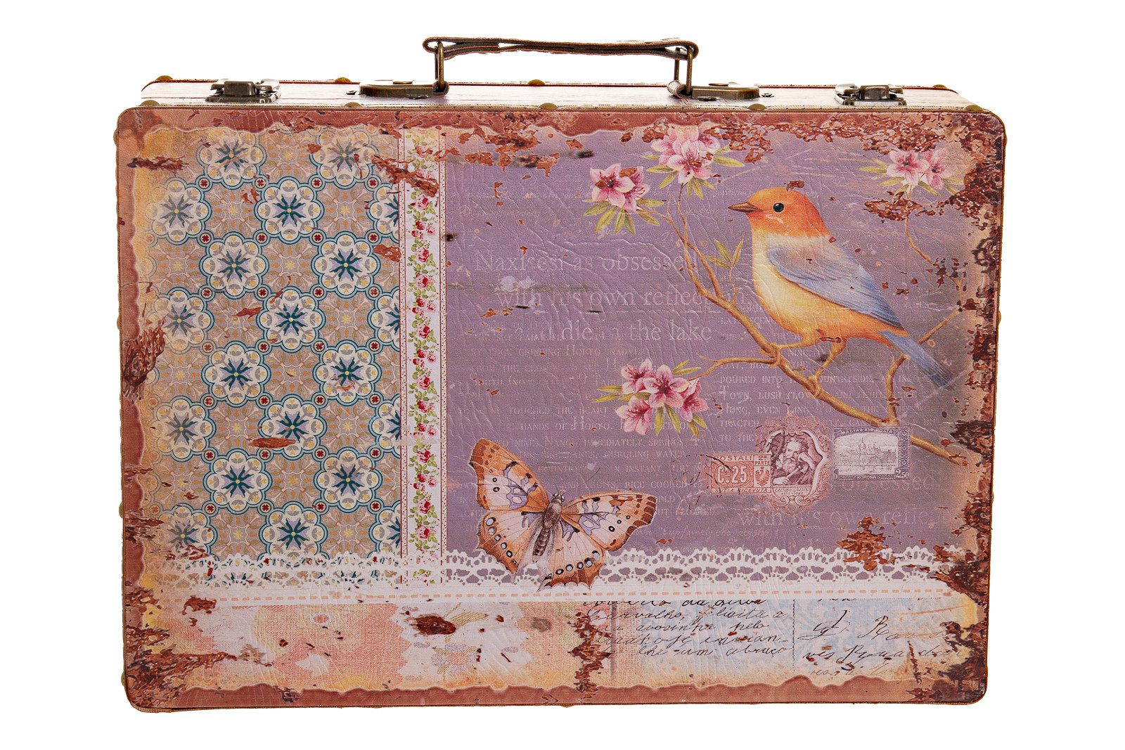 BIRENDY Dekoobjekt Truhe Kiste KD1290 Vogel Koffer Holztruhe mit Kunstleder günstig online kaufen