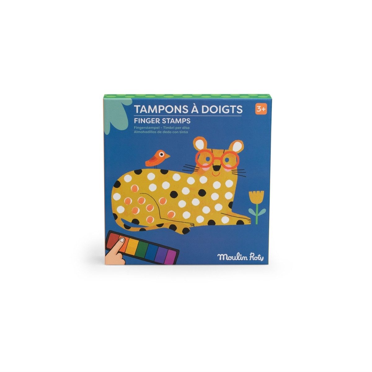 Moulin Roty Kreativset Fingerstempel Toupitis Stempelset für kreative Kinder zum Gestalten, Stempelset