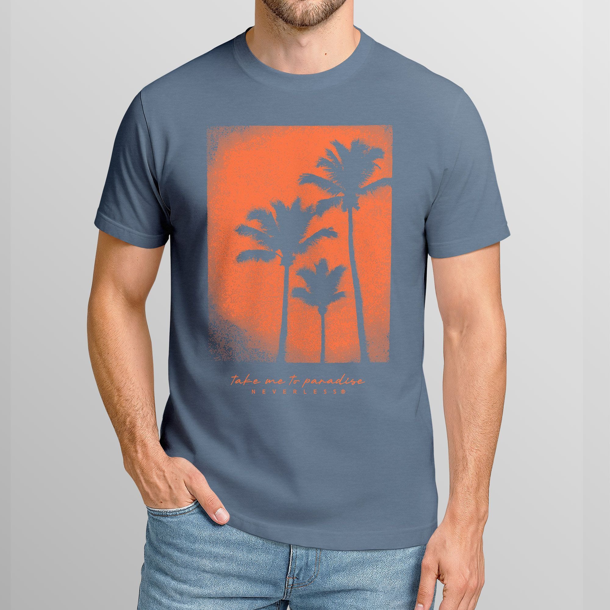 Neverless Print-Shirt Herren T-Shirt Palmen Fotoprint günstig online kaufen
