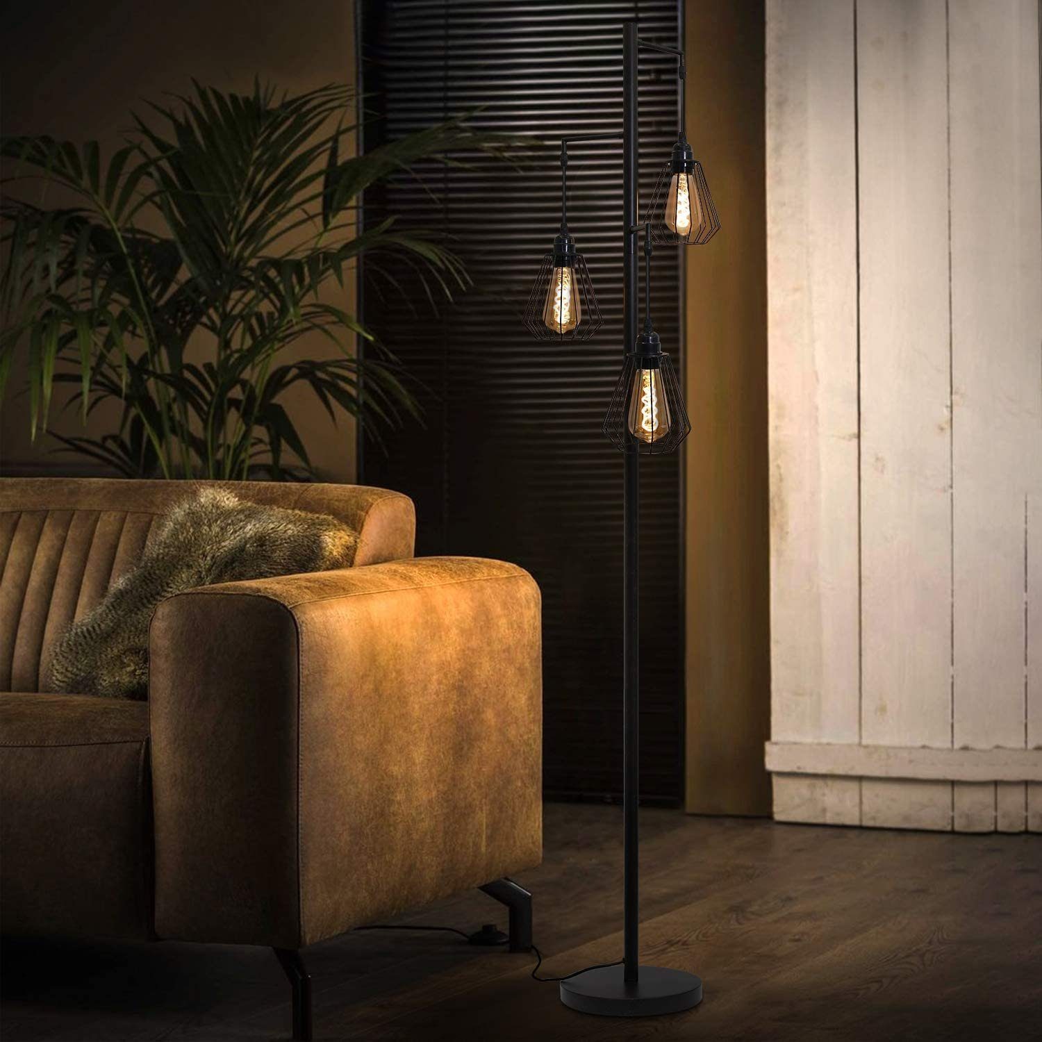 ZMH Stehlampe Vintage 3-flammige, Retro Standleuchte günstig online kaufen