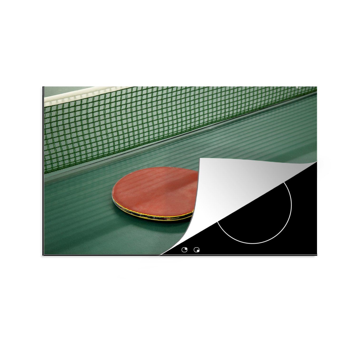 MuchoWow Herdblende-/Abdeckplatte tlg), 81x52 und küche, Schutz Tischtennisschläger Ball, Ceranfeldabdeckung Induktionskochfeld Vinyl, für cm, die (1