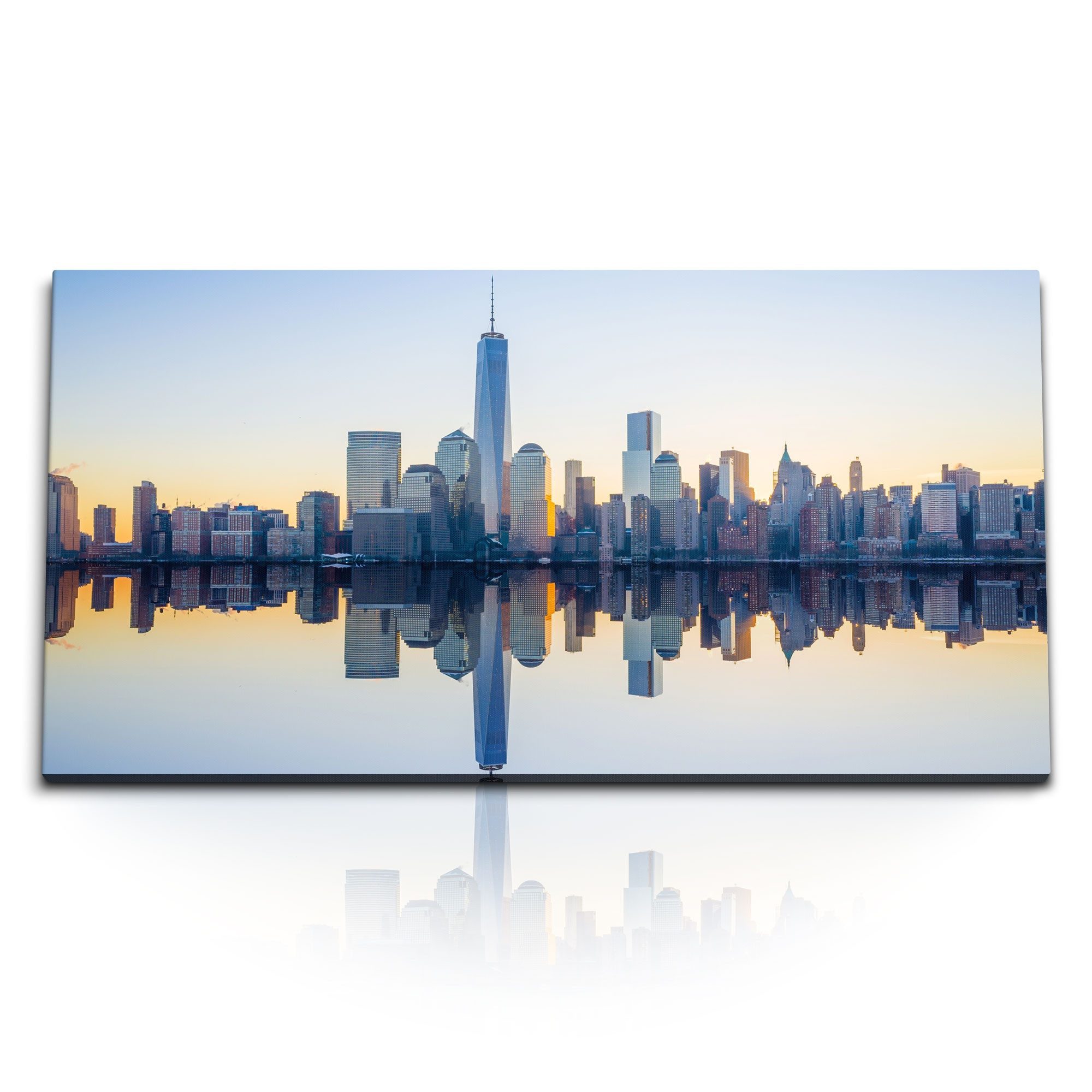 Leinwandbild Kunstdruck Bilder 120x60cm Manhattan New York Skyline Hochhäuser Großs