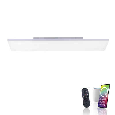 Paul Neuhaus Smarte LED-Leuchte LED Panel Deckenlampe Q-FRAMELESS Smart Home, Smart Home, CCT-Farbtemperaturregelung, RGB-Farbwechsel, Dimmfunktion, mit Leuchtmittel, 120x30cm dimmbar, CCT + RGB Farbwechsel, rahmenlos