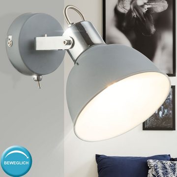 etc-shop Wandleuchte, Leuchtmittel nicht inklusive, Wandleuchte Spot Lampe Schalter Wohnzimmer Chrom Innen Beleuchtung