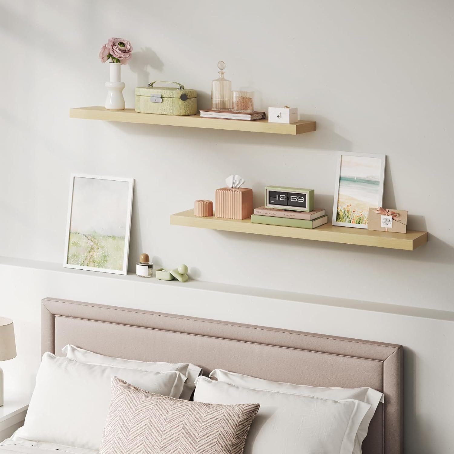 Woltu Wandregal, Wandboard CD DVD Regal Bücherregal Holz Board