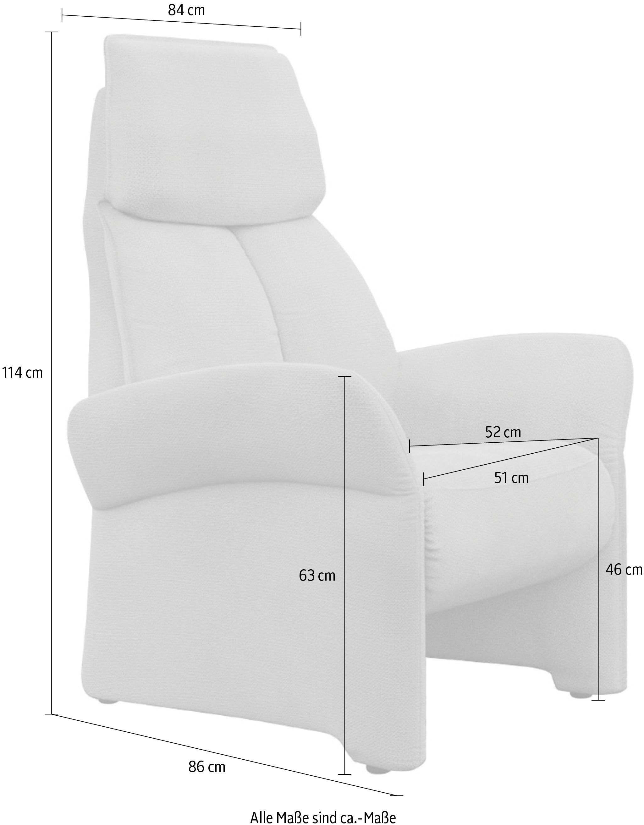 9 178 trendline Größe optional Liegefläche in Relaxsessel cm, verstellbar, S, Aufstehhilfe Savin, XBO mit anthrazit ADA