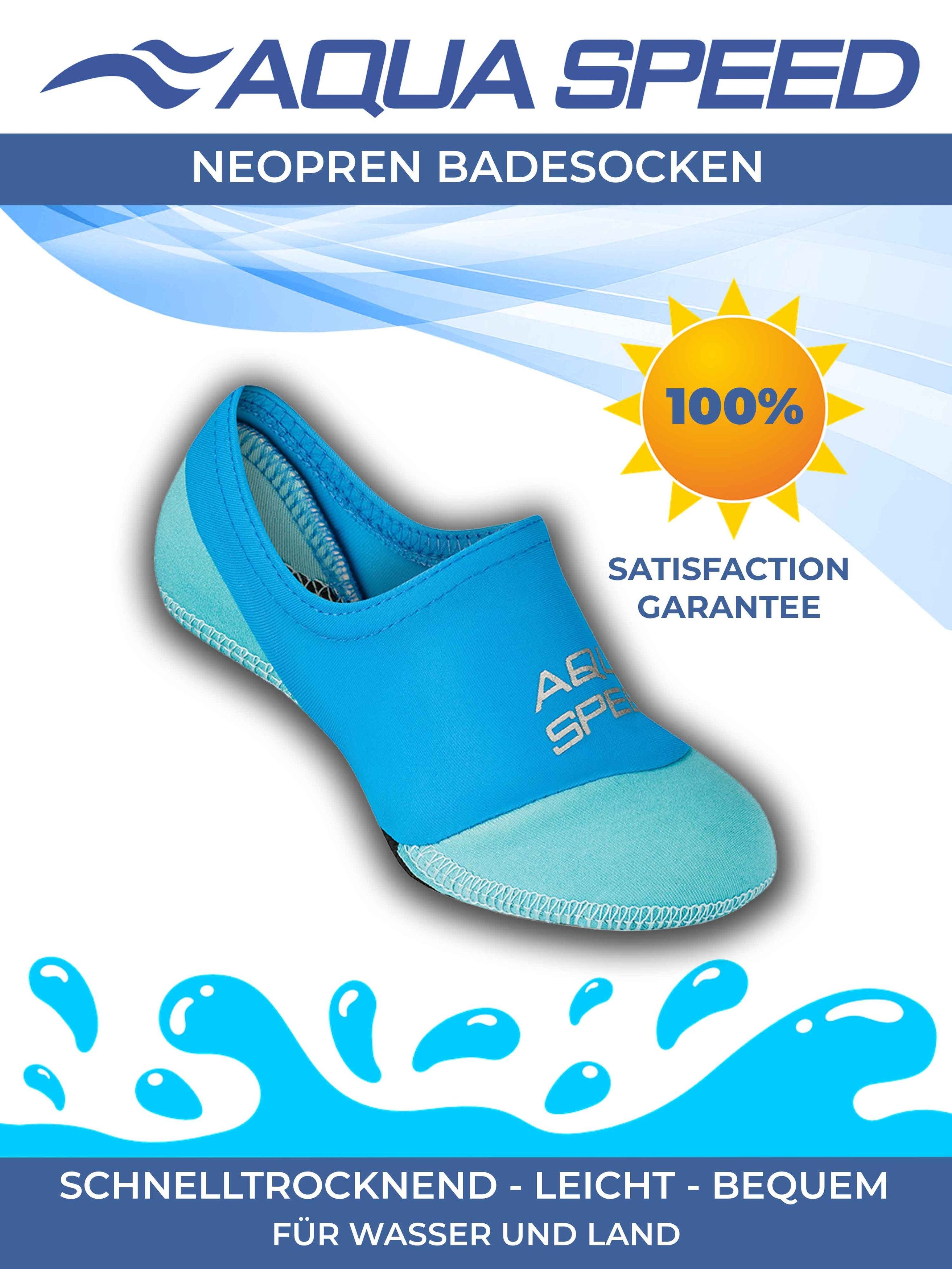 Aqua Speed Strandsocken Kinder 24/25 – Bequem & elastisch für Wassersport Wasserschuh (Neoprensocken mit Grip – angenehm & wasserfest, Neopren Wassersocken Schw – Bild 2 von 5