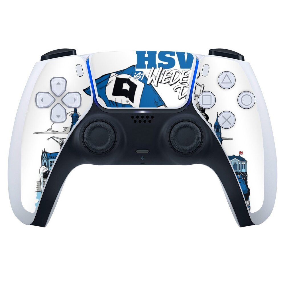 DeinDesign Konsolen-Cover Hamburger SV Offizielles Lizenzprodukt Aufstieg, Sony Playstation 5 Controller Skin Aufkleber Sticker Folie