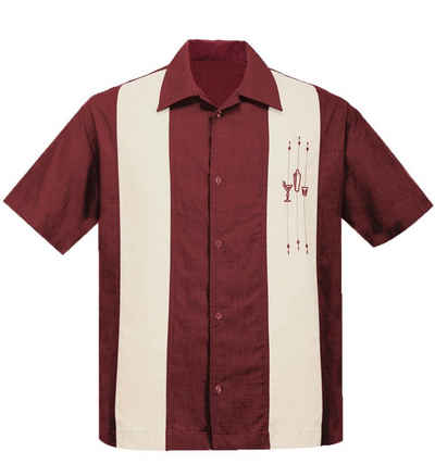 Steady Clothing Kurzarmhemd The Shake Down Ruby Cream Retro Vintage Bowling Shirt