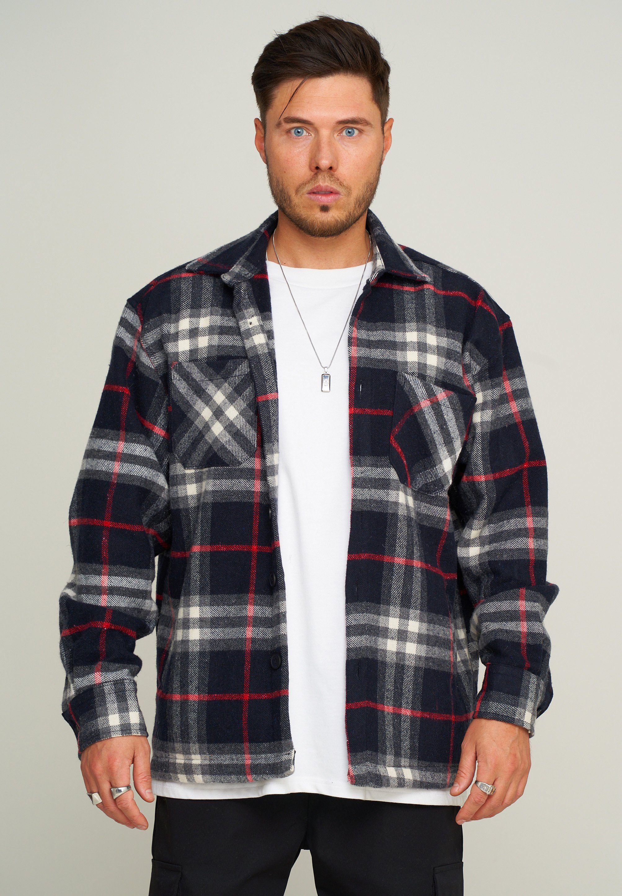 2Y 2YOTTAWA Oversized Flanellhemd Flanell Premium Navy-Red