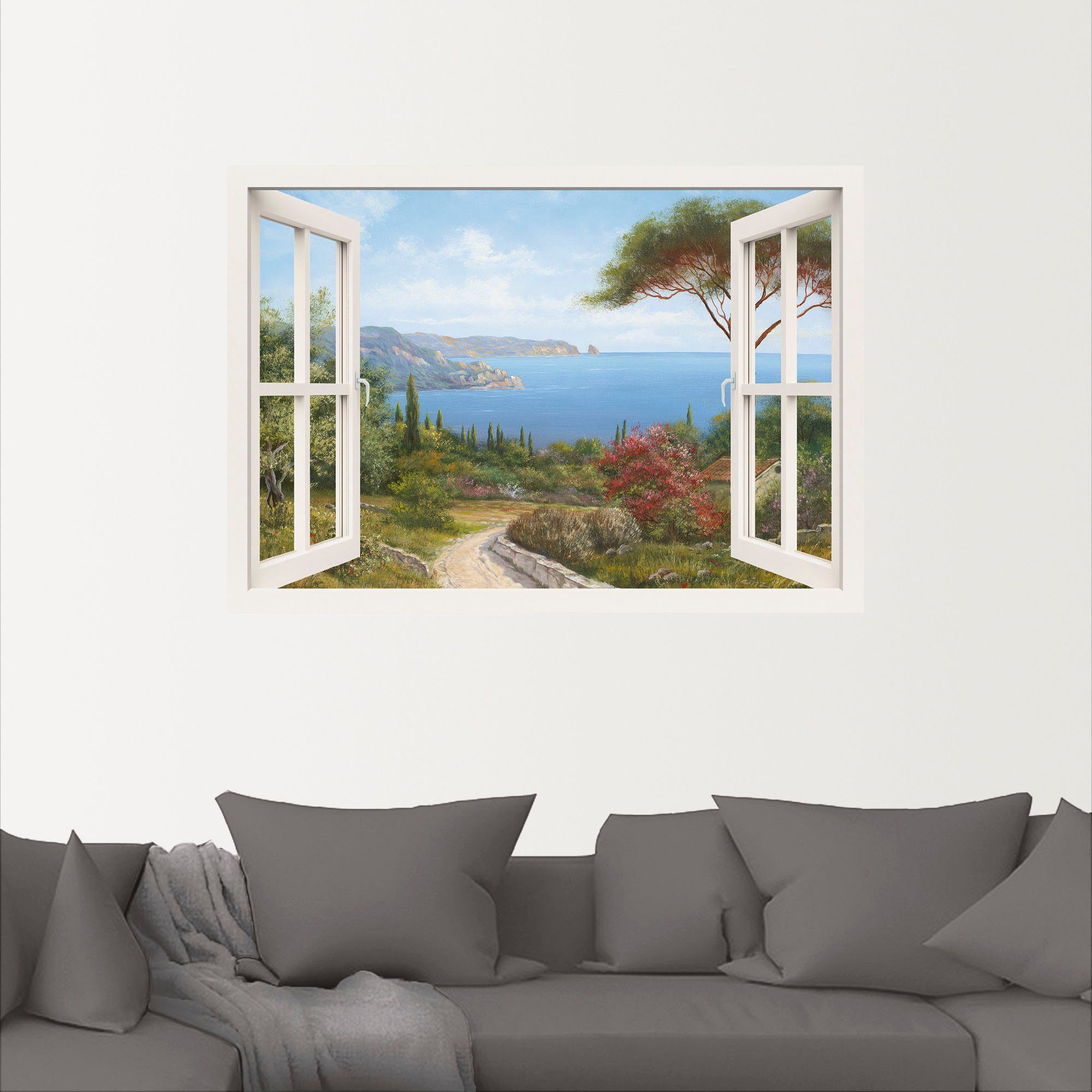 Artland Wandbild Fensterblick - Haus am günstig online kaufen
