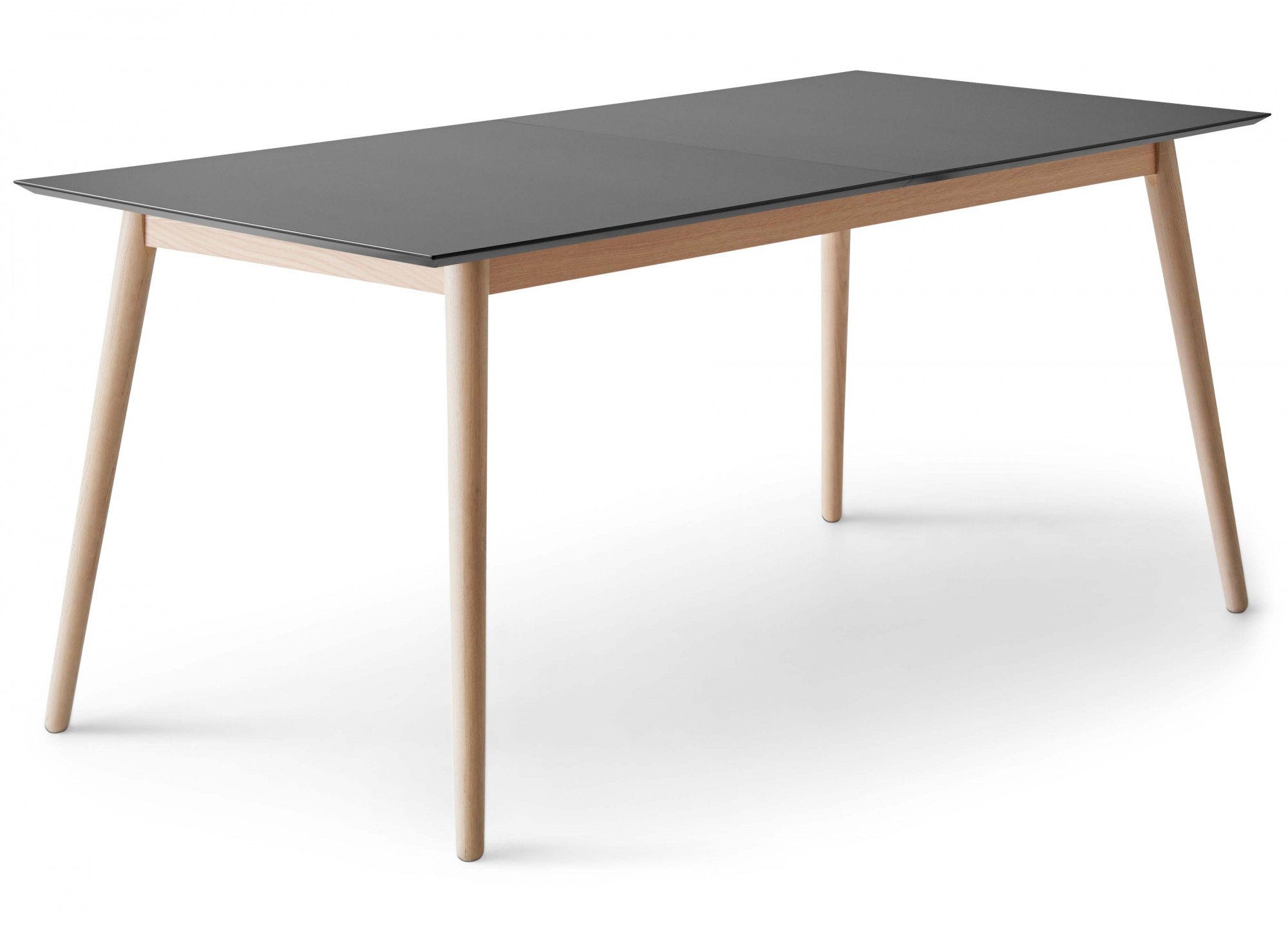 Hammel Furniture Esstisch Meza by Hammel (1-St), rechteckige Tischplatte MDF, Massivholzgestell, mit 2 Einlegeplatten Schwarz | Schwarz