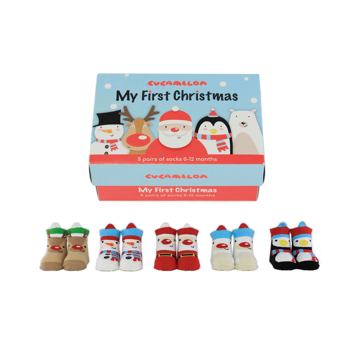 Cucamelon Freizeitsocken Mein erstes Weihnachten Cucamelon Socken für Babys (5 Paar)