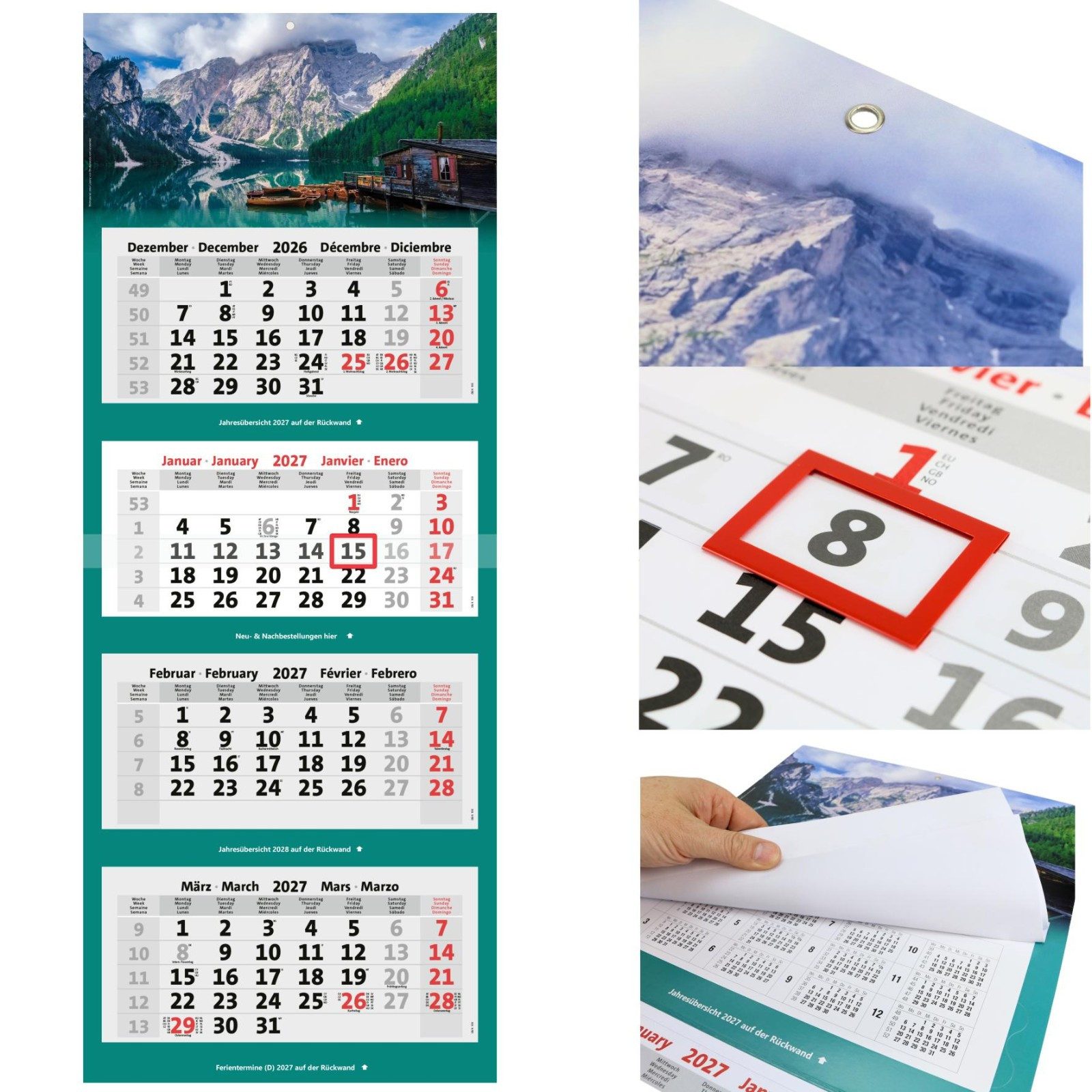 Anschütz Wandkalender Kombi 4-Monatskalender 2027