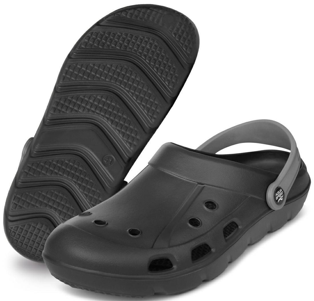 Aqua Speed LORA Herren Aqua-Clogs – Rutschfest & flexibel 43 Schwarz Clog Perfekt für Reisen – Platzsparend & federleicht im Gepäck