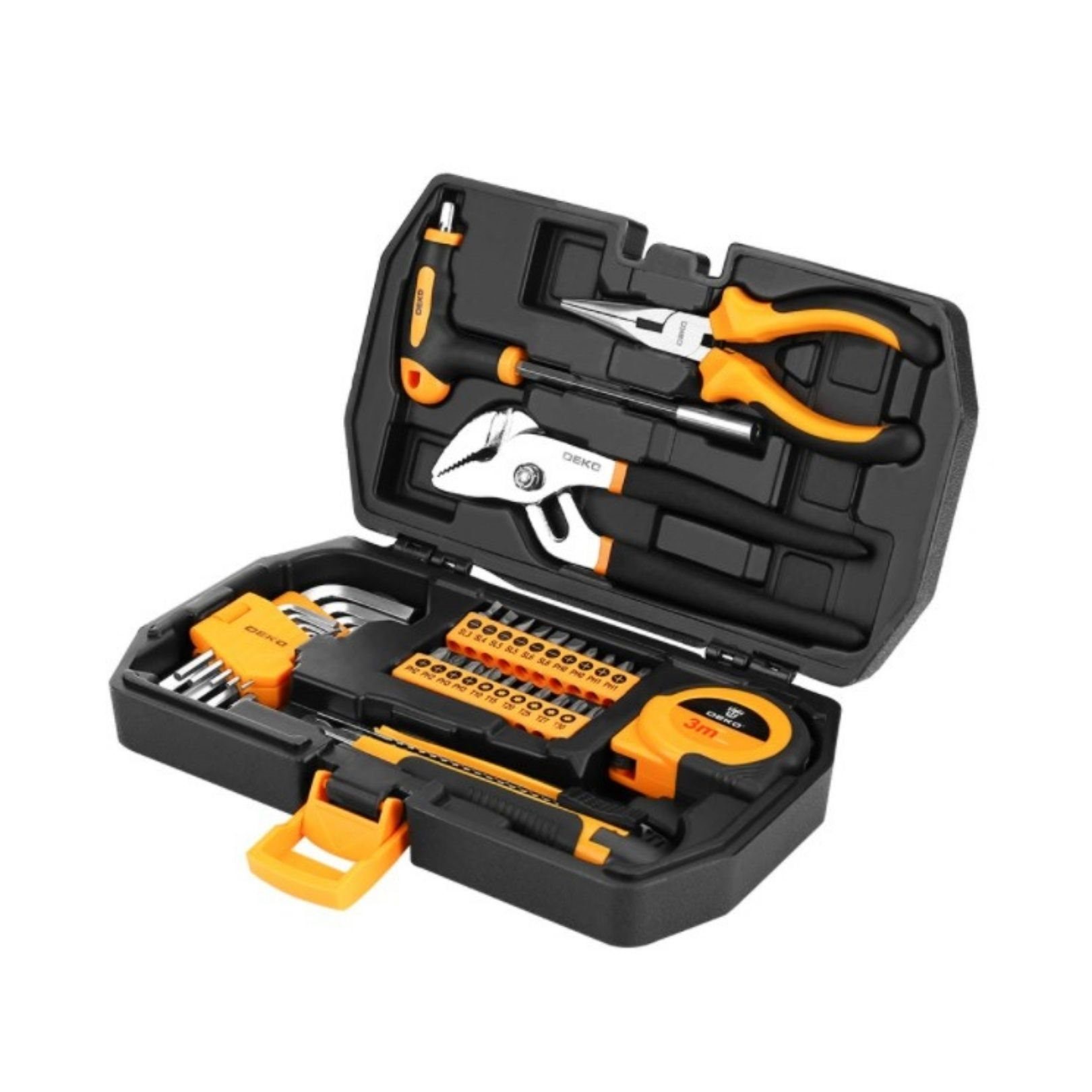 DEKO Werkzeug 150 tlg. fürs Auto - Werkzeugset - Werkzeugkoffer -  Werkzeugkasten, inkl. Werkzeugkoffer für verschiedene, kleinere Reparaturen  am Auto