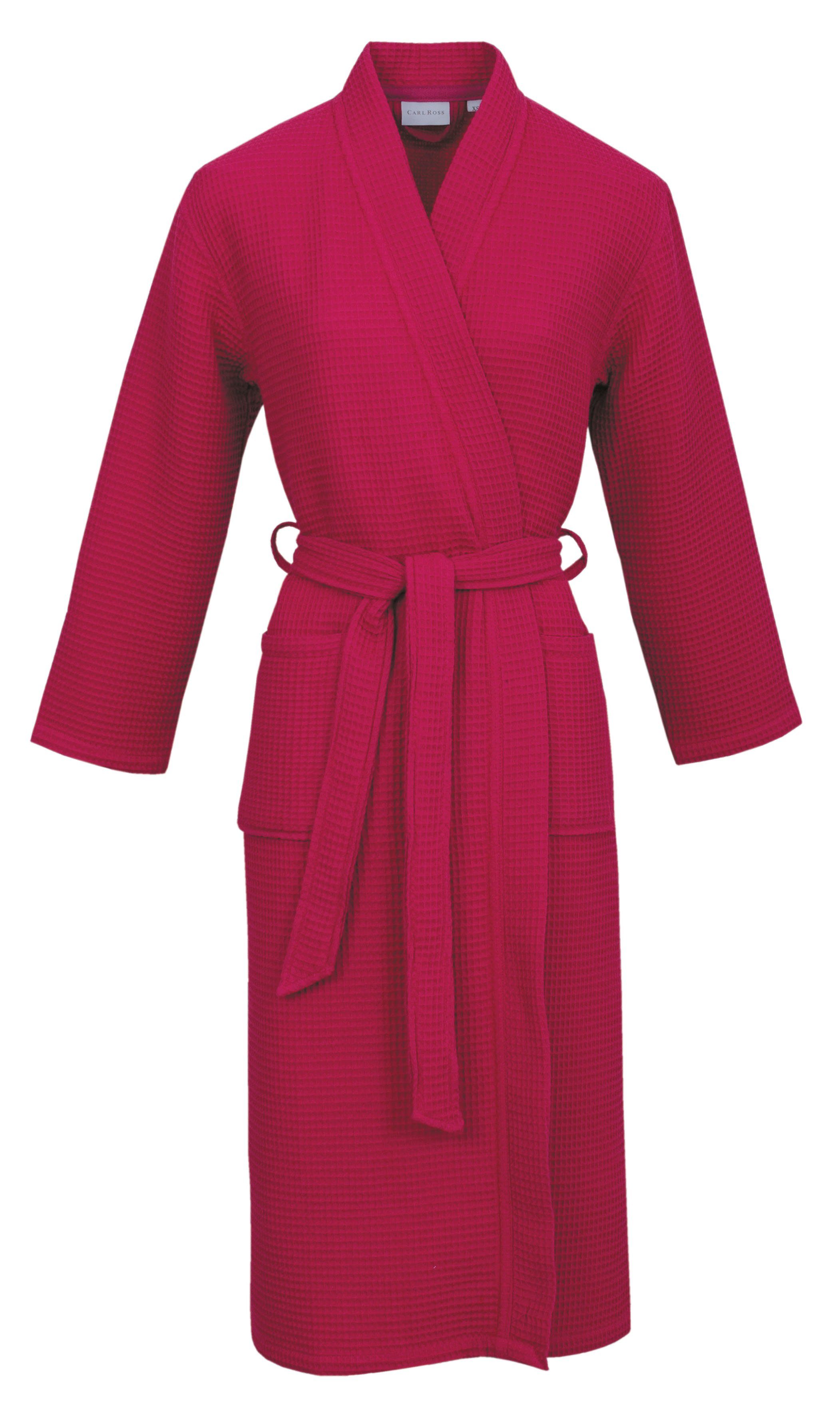 Carl Ross Unisex-Bademantel 25100, Langform, Baumwolle, Kimono-Kragen, Gürt günstig online kaufen